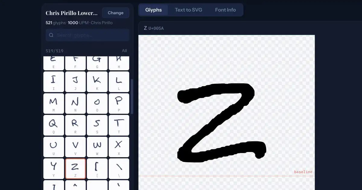 Font to SVG screenshot
