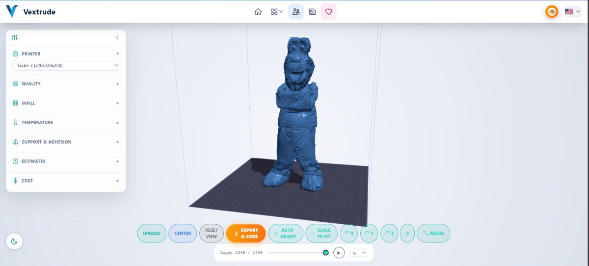 3D Print Preparation & G-code screenshot
